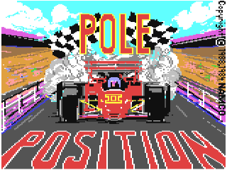 Pole Position II title screen for Commodore 64
